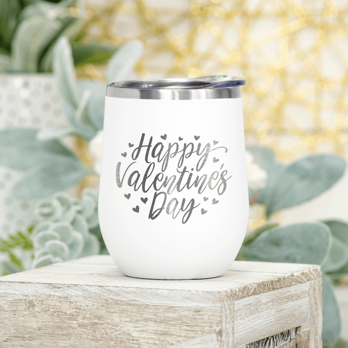 Happy Valentines Day Wine Tumbler