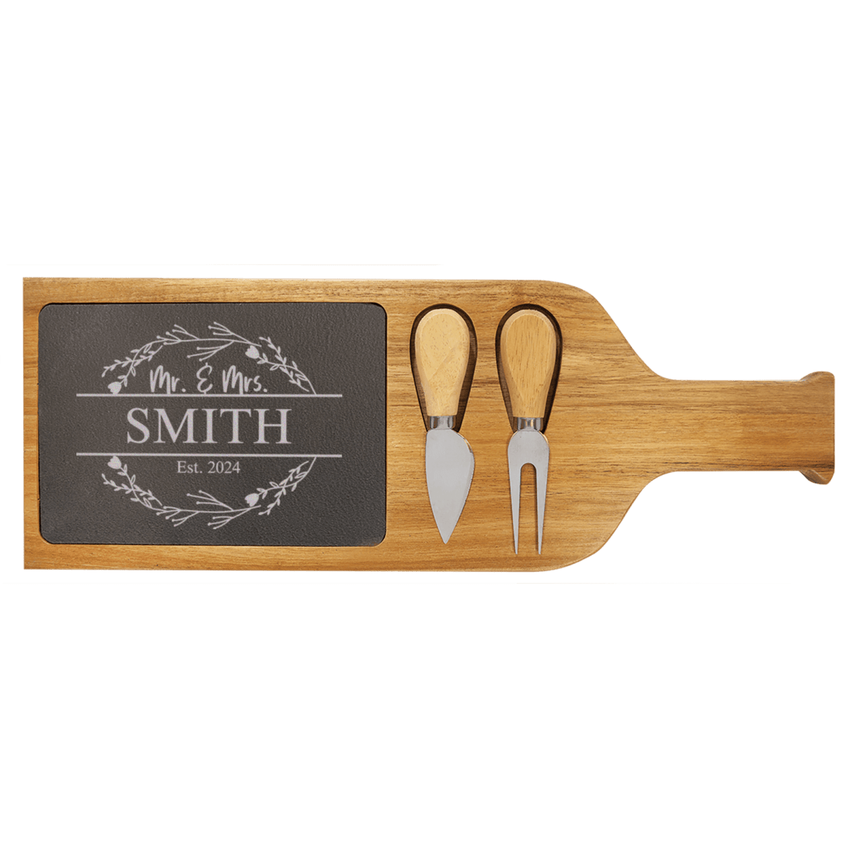 Personalized Heartfelt Anniversary Wood Slate Serving Tray With Handle for her, Customized Gifts for Women by Groovy Girl Gifts