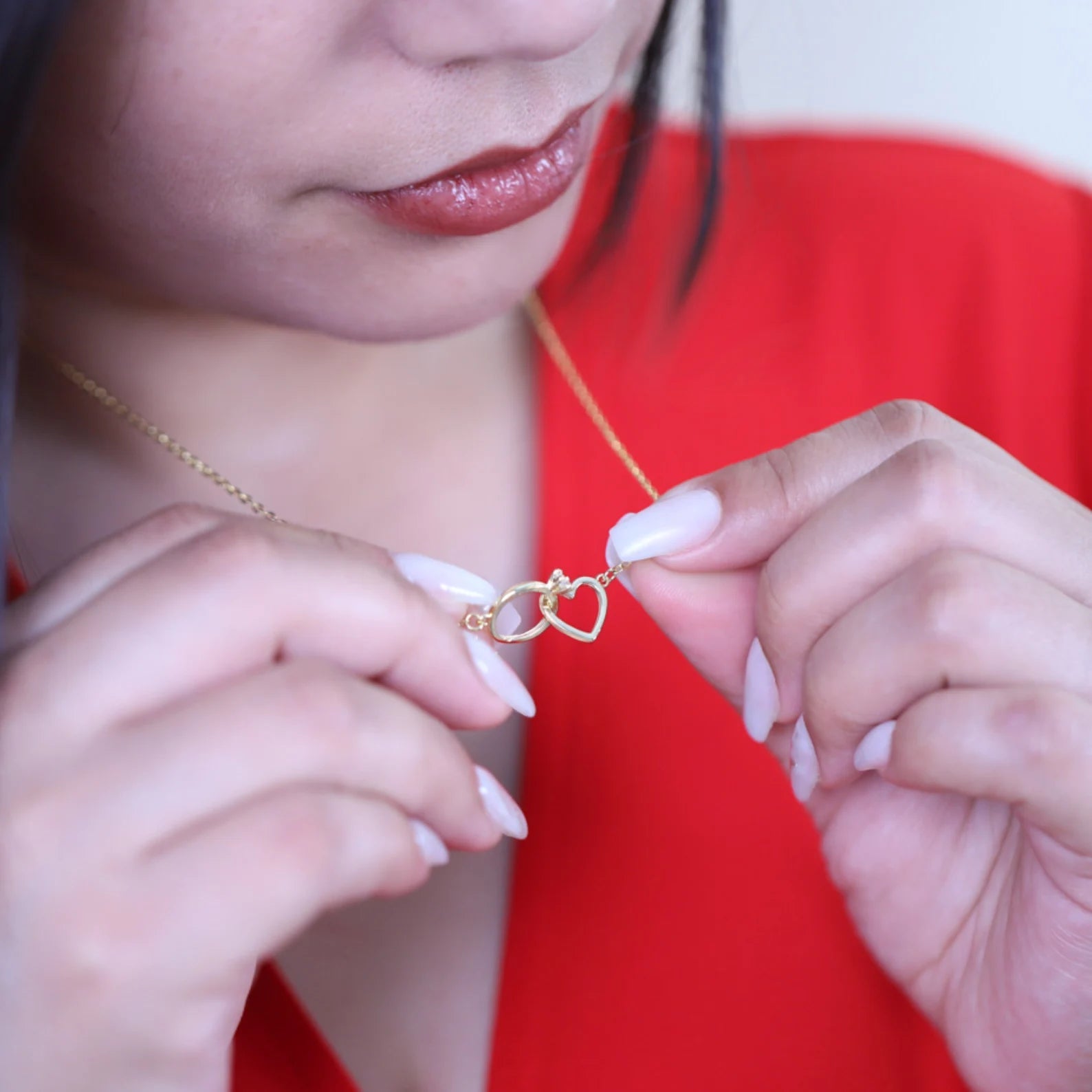 Heart And Ring Interlocked Necklace