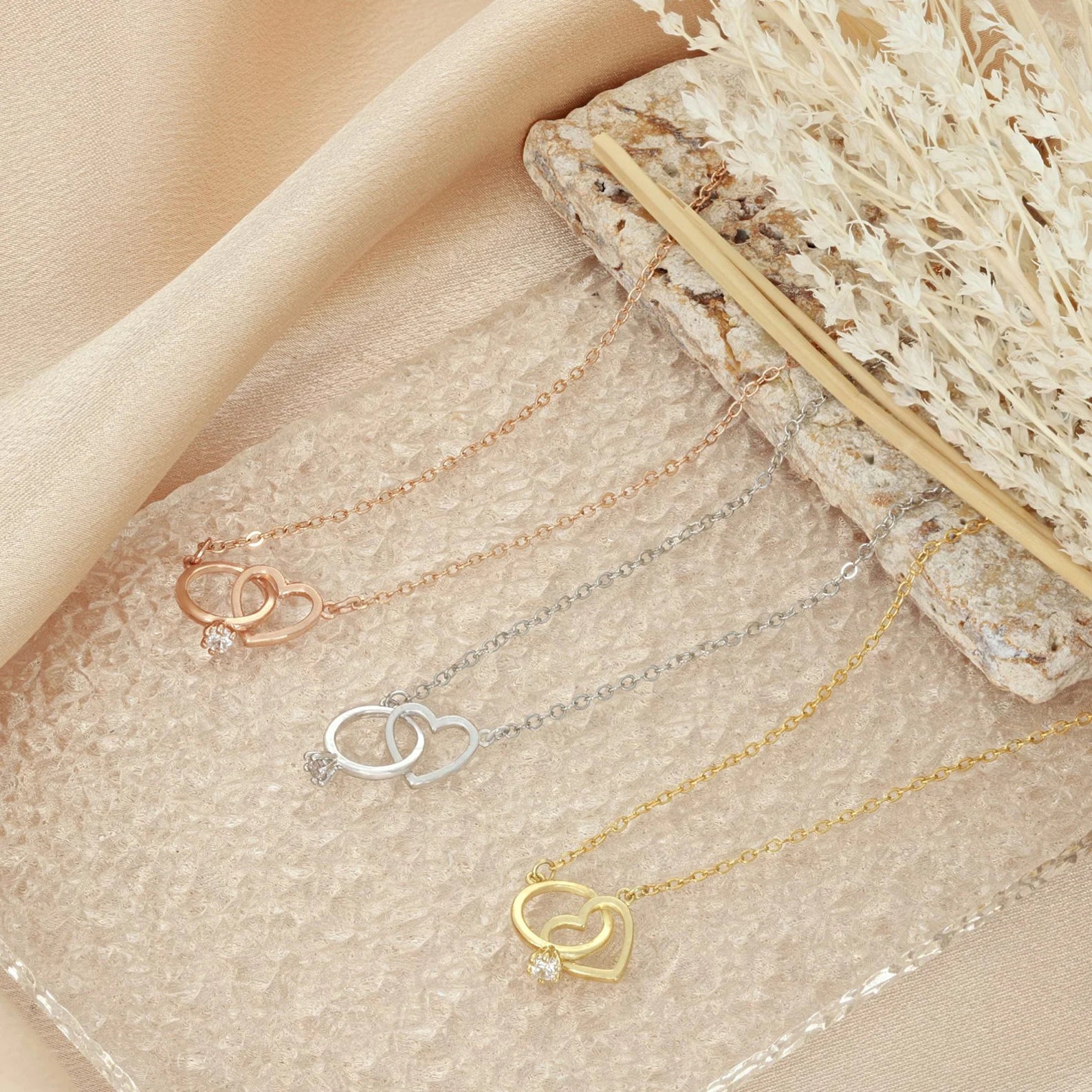 Heart And Ring Interlocked Necklace