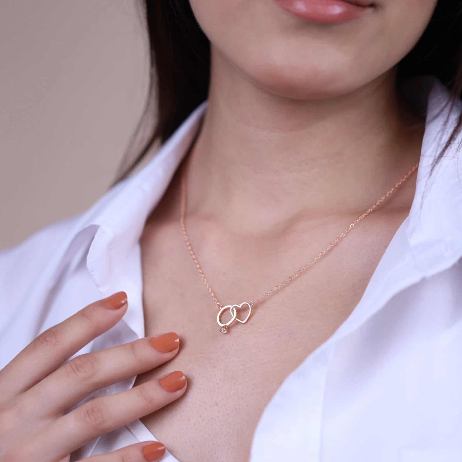 Heart And Ring Interlocked Necklace