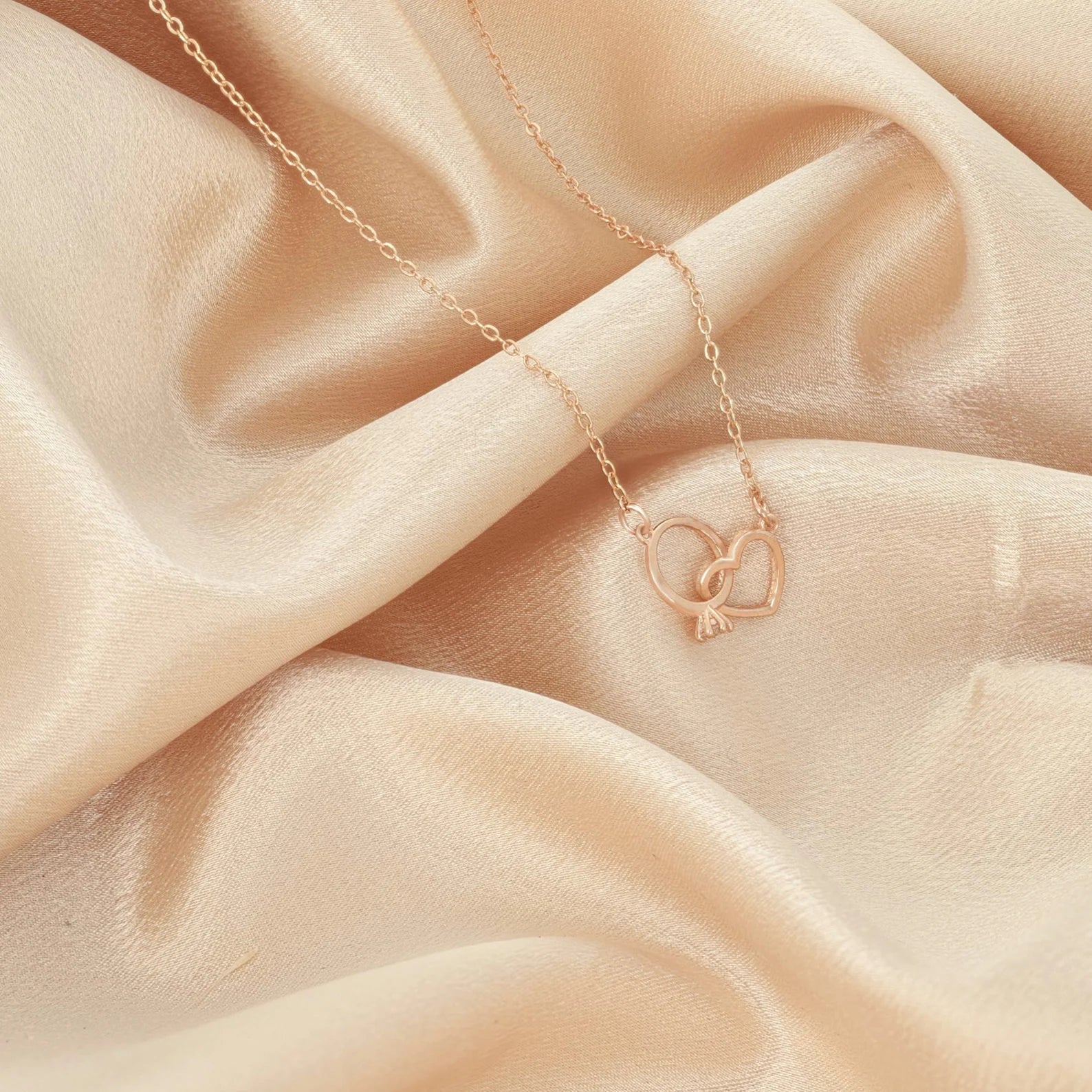 Heart And Ring Interlocked Necklace