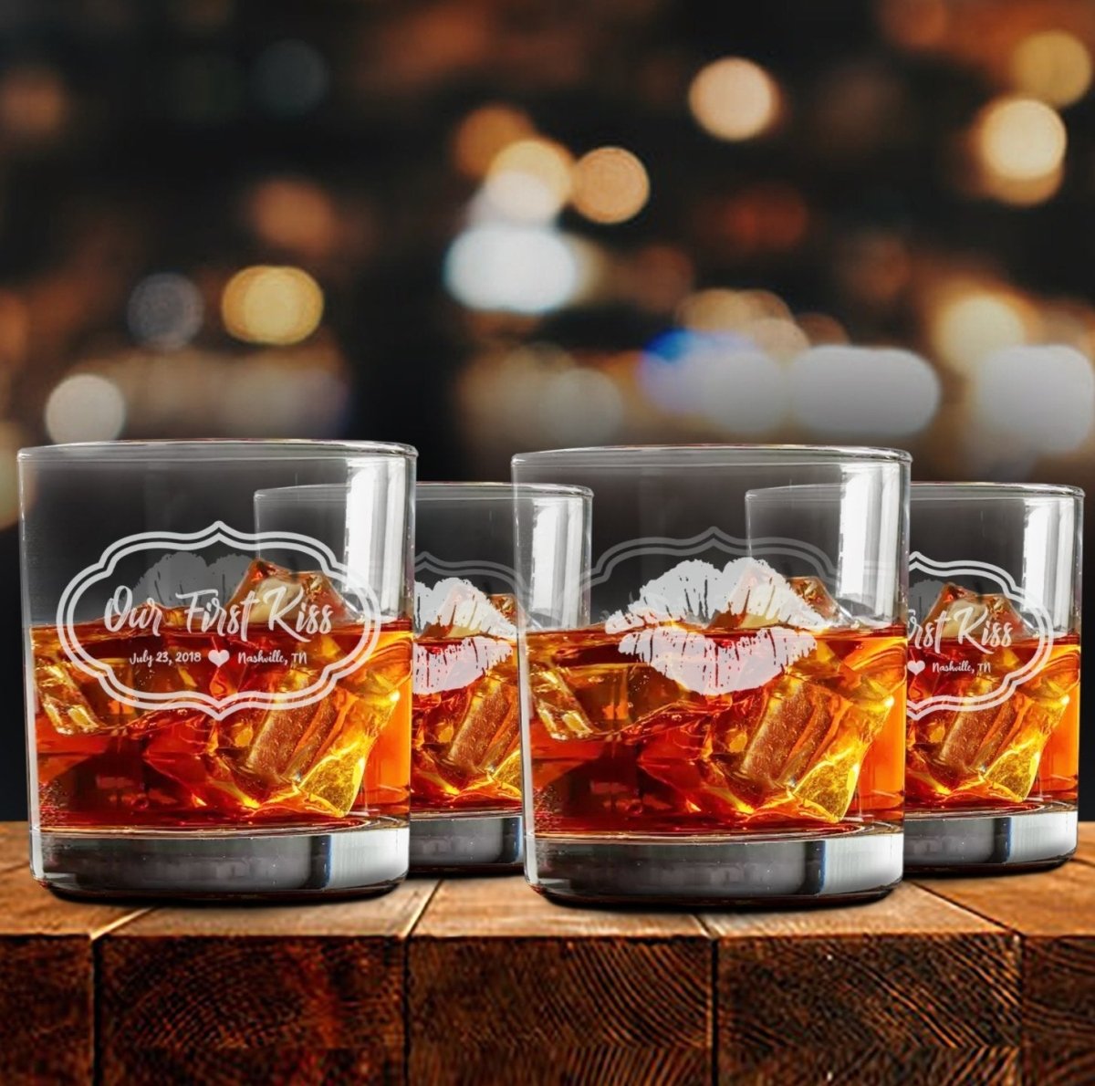 Whiskey Glasses First Kiss Whiskey Glass Set