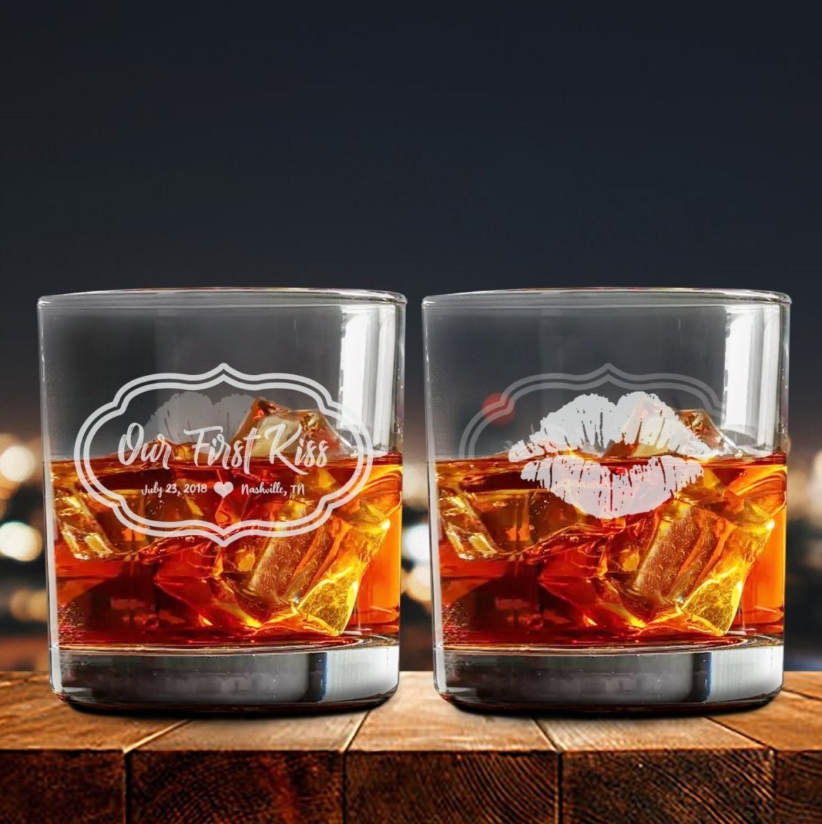 Whiskey Glasses First Kiss Whiskey Glass Set