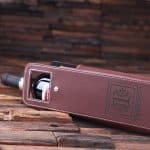 wine holder PERSONALIZED SINGLE BOTTLE WINE HOLDER/POUCH – BROWN LEATHER