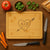 Personalized bamboo anniversary cutting board with heart and initials design