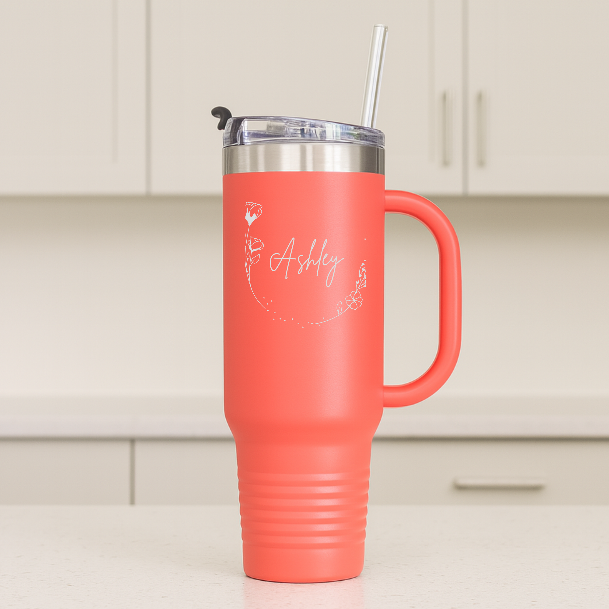 Charming Cheers Personalized Tumbler with Handle