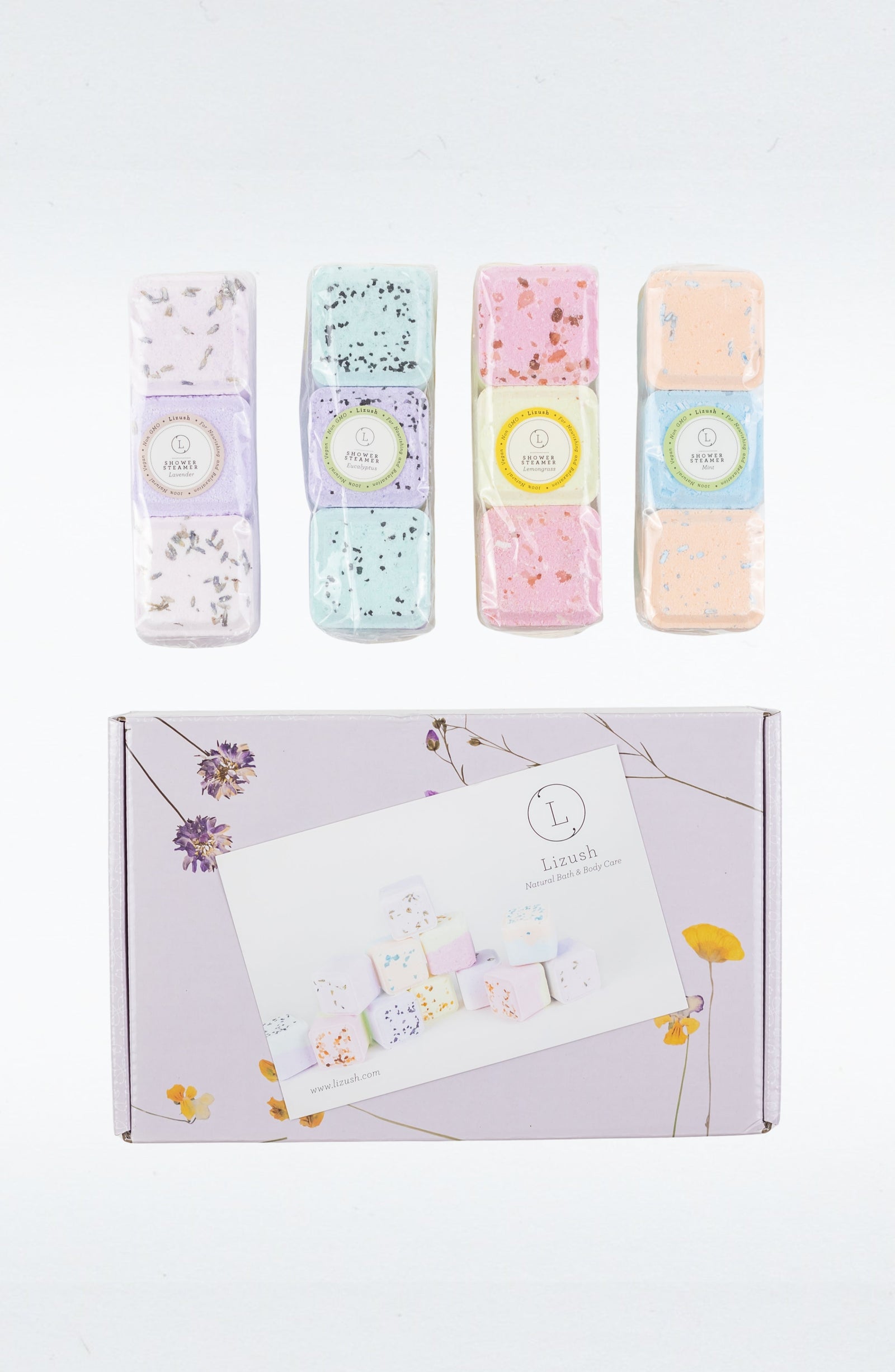 Luxury Shower Steamers Gift Set with 12 Handmade Aromatherapy Cubes – Lavender, Grapefruit, Mint & Eucalyptus – Perfect Spa Gift