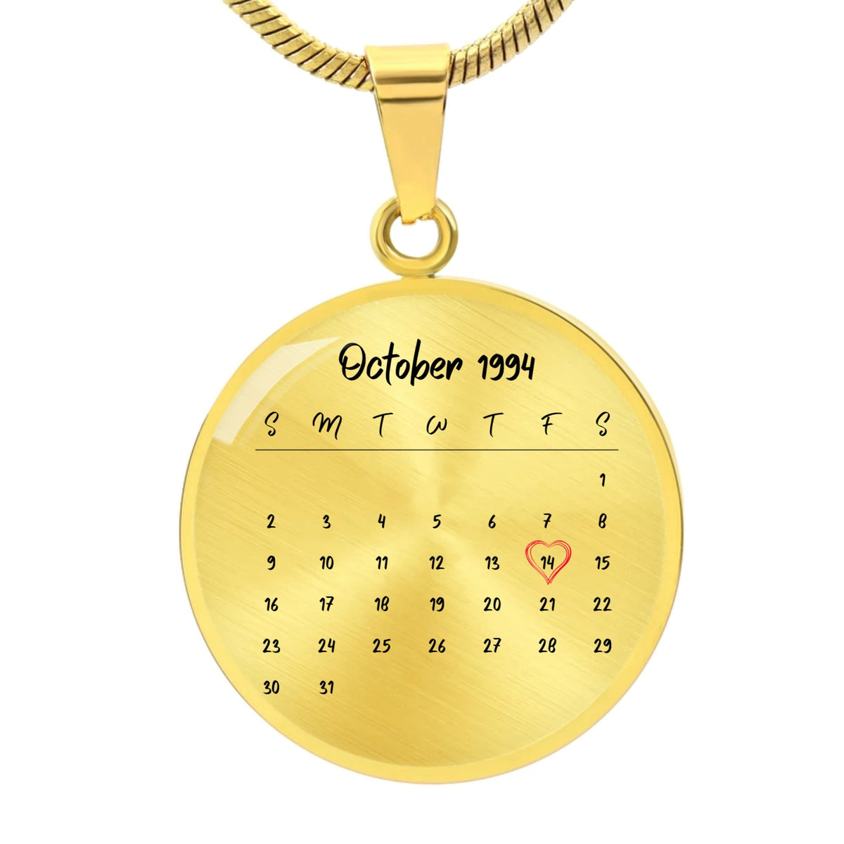 Personalized Calendar Necklace