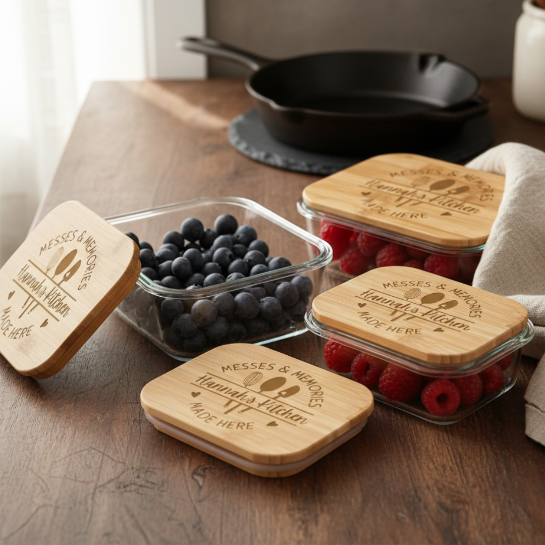 Savor & Store Personalized Glass Tupperware Set