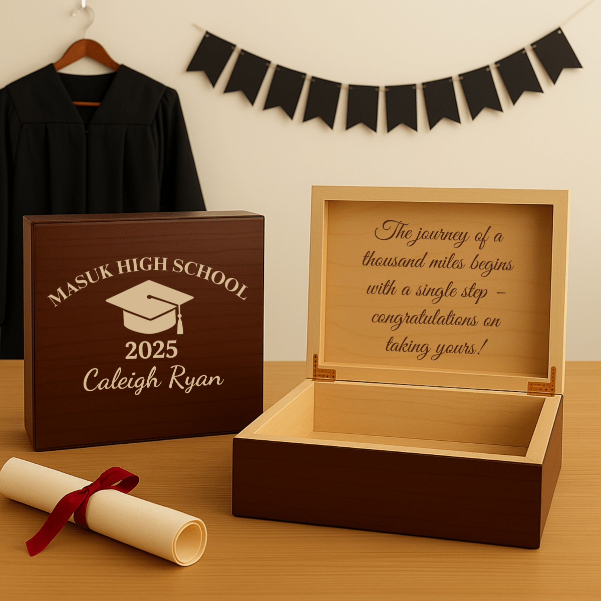 Personalized Personalized Graduation Keepsake Box for her, Customized Gifts for Women by Groovy Girl Gifts