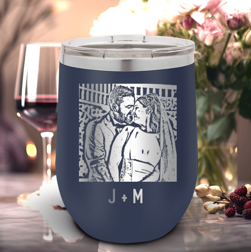 Personalized Anniversary Photo - Custom Laser Engraved Wine Tumbler for her, Customized Gifts for Women by Groovy Girl Gifts