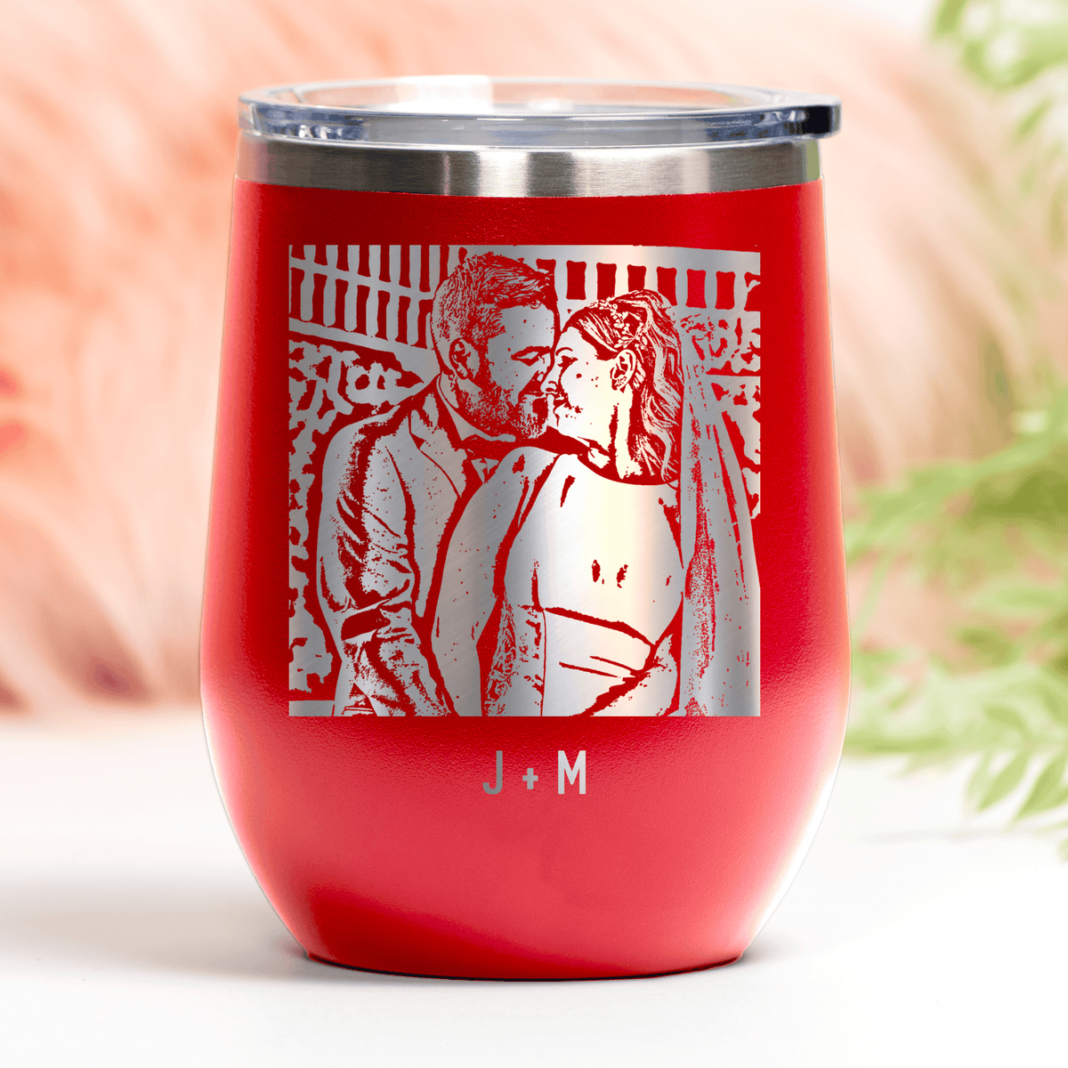 Personalized Anniversary Photo - Custom Laser Engraved Wine Tumbler for her, Customized Gifts for Women by Groovy Girl Gifts