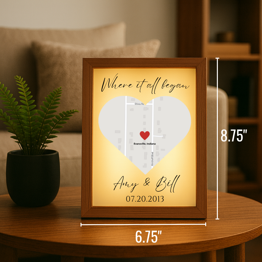 Customized Couple’s Where We Met Map
