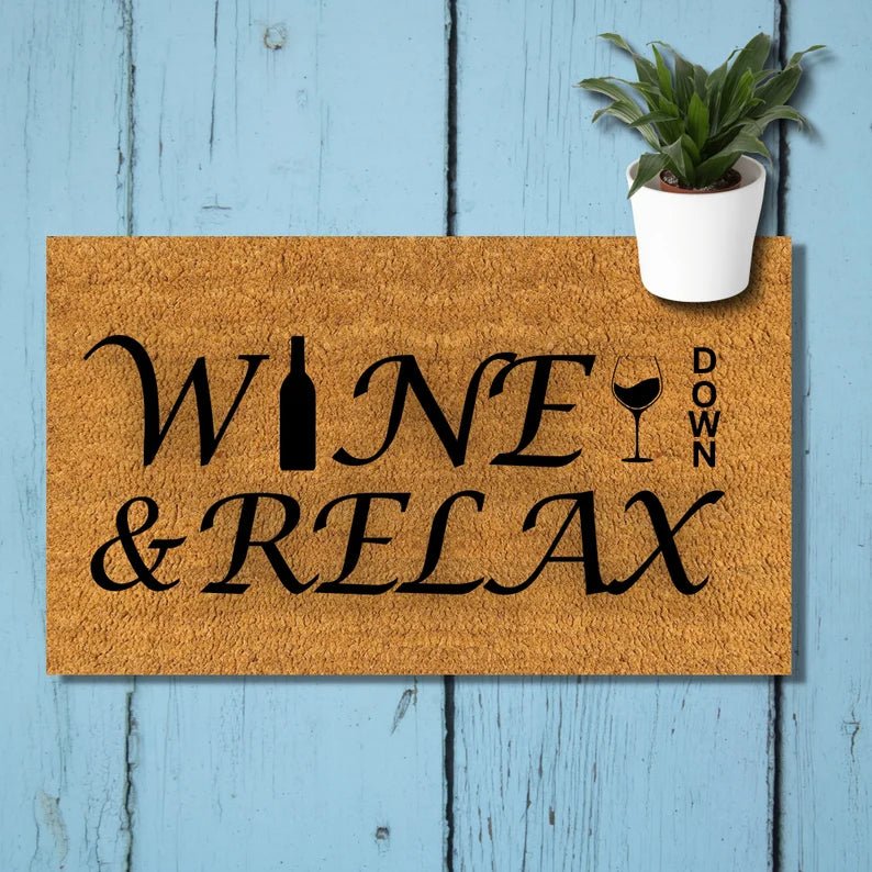 Personalized Wine Door Mat for her, Customized Gifts for Women by Groovy Girl Gifts