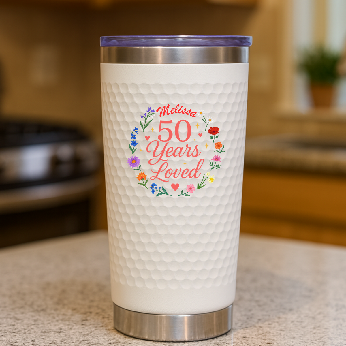 50th Birthday Floral Tumbler