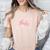 Womens Heather Peach T Shirt with 30-AF design