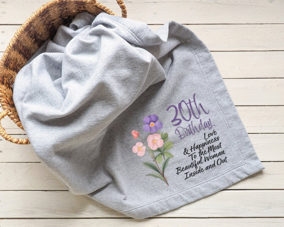 Personalized Blossoms of Love Birthday Blanket for her, Customized Gifts for Women by Groovy Girl Gifts