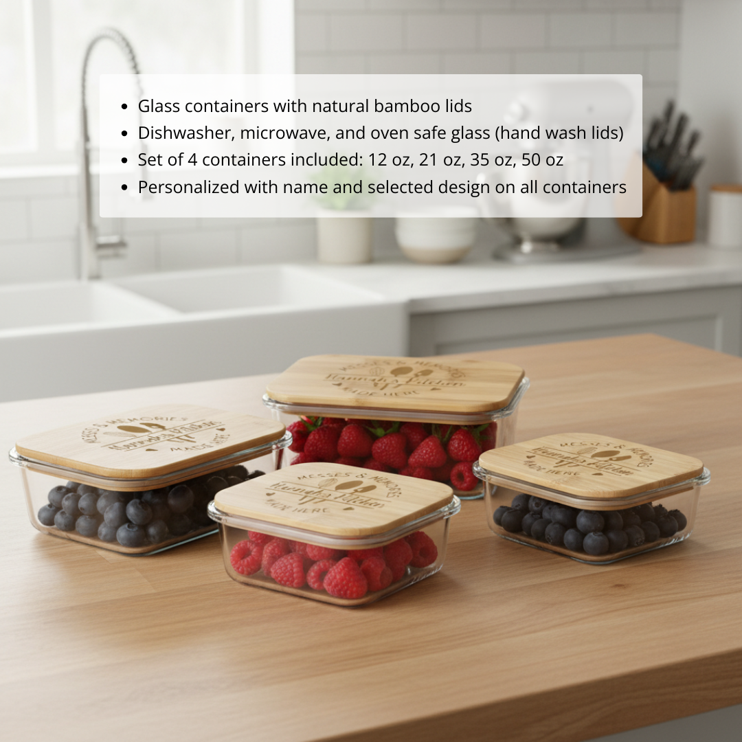 Savor &amp; Store Personalized Glass Tupperware Set