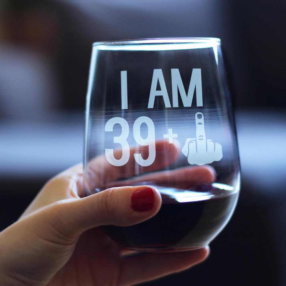 Personalized 40th Birthday Funny Wine Glass for her, Customized Gifts for Women by Groovy Girl Gifts