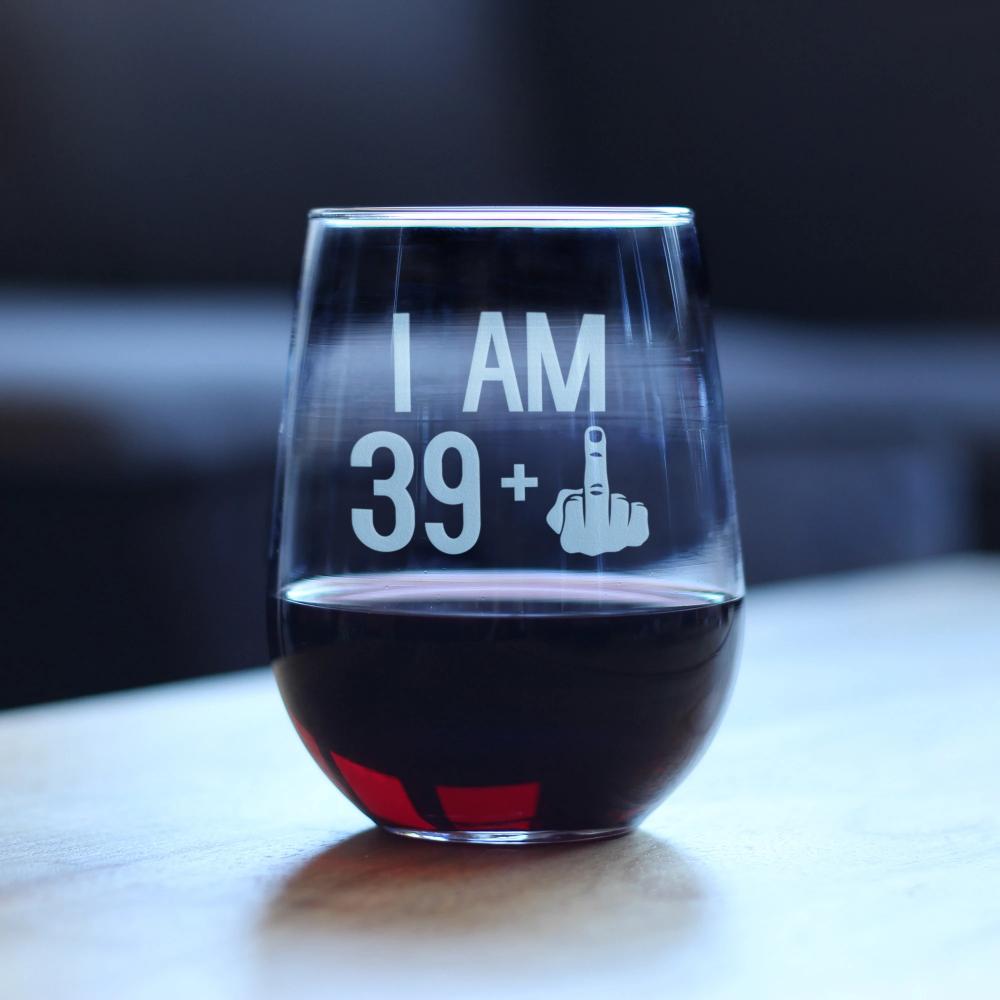 Personalized 40th Birthday Funny Wine Glass for her, Customized Gifts for Women by Groovy Girl Gifts