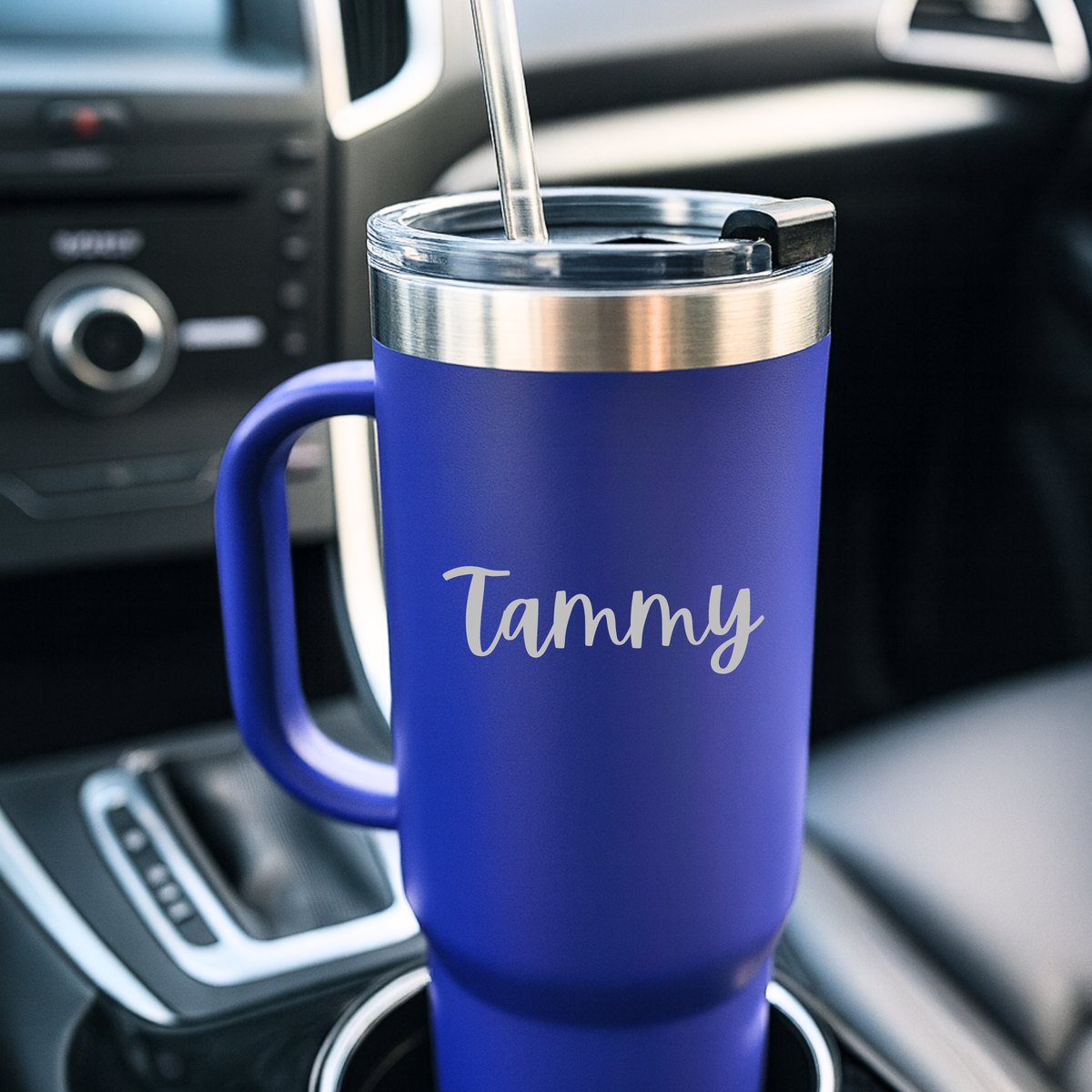 Charming Cheers Personalized Tumbler with Handle