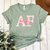 Womens Light Green T Shirt with 40-AF design