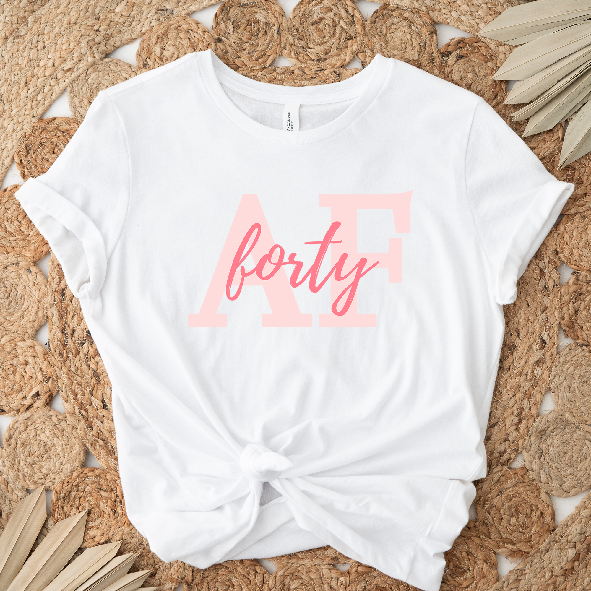 Womens White T Shirt with 40-AF design