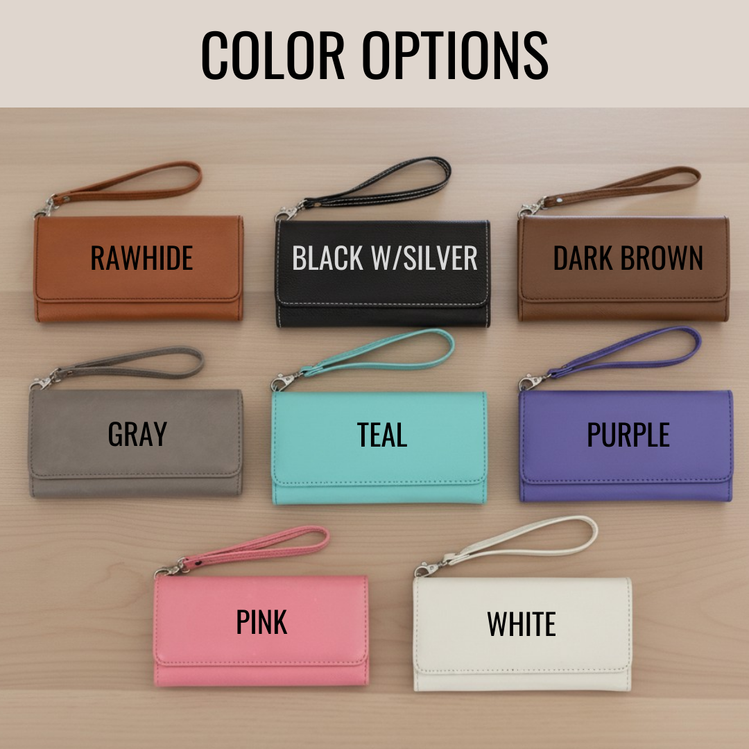 Mom's Personalized Leather Wristlet