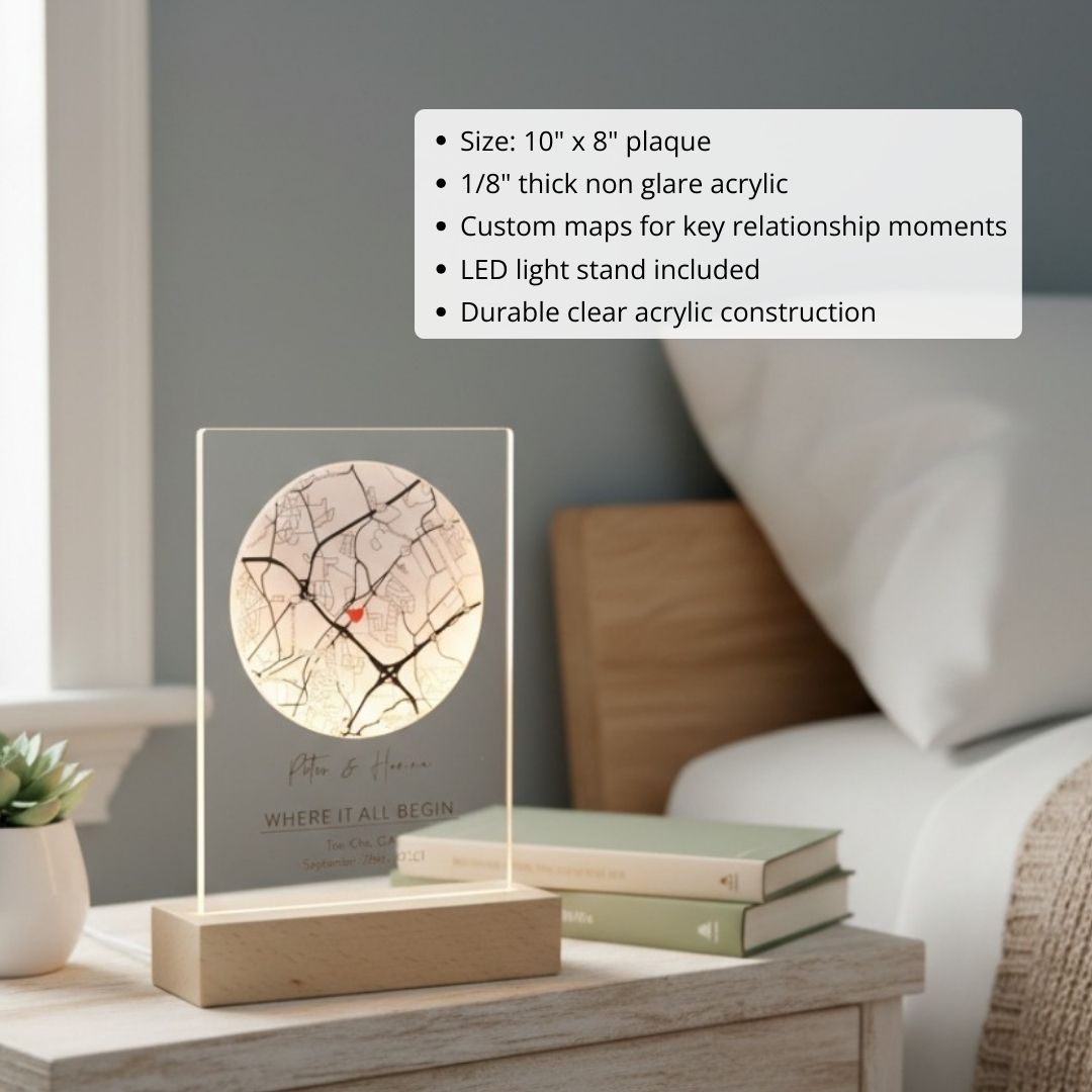 Anniversary Romantic Map Sign