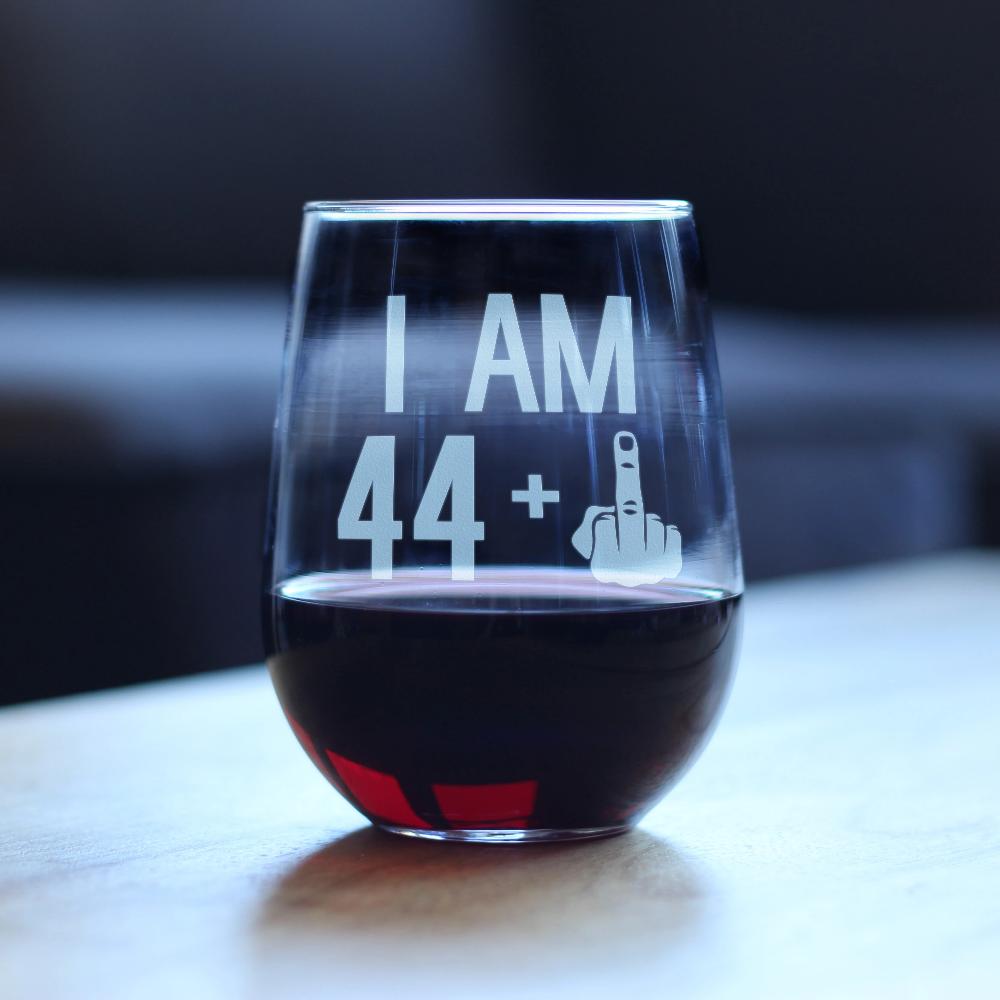 Personalized 45th Birthday Stemless Wine Glass for her, Customized Gifts for Women by Groovy Girl Gifts