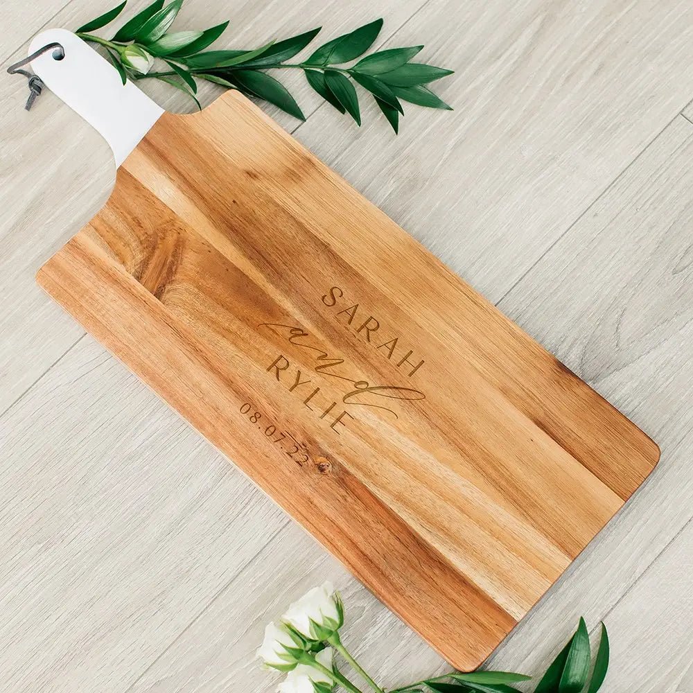 Personalized Acacia Wood Cutting and Serving Board for her, Customized Gifts for Women by Groovy Girl Gifts