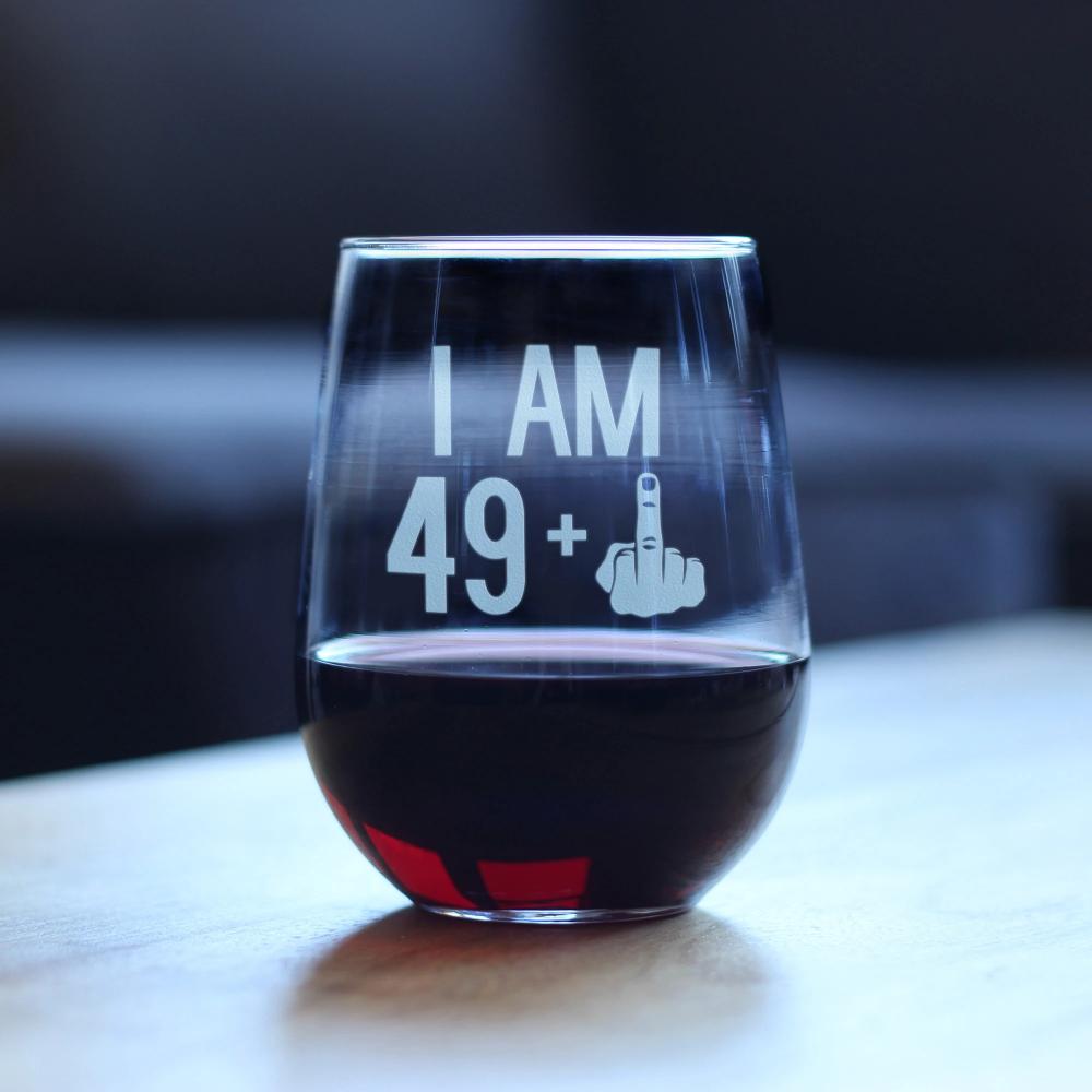Personalized 50th Birthday Stemless Wine Glass for her, Customized Gifts for Women by Groovy Girl Gifts