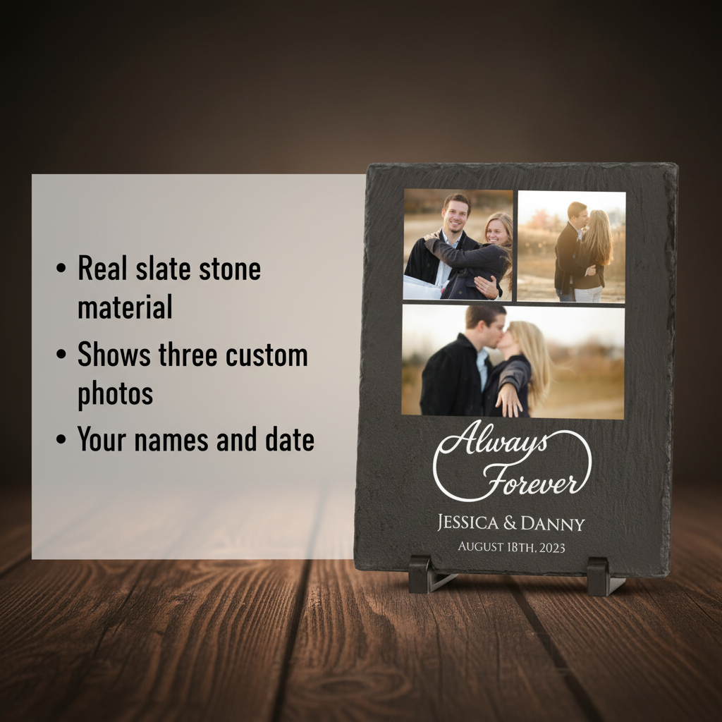 Forever & Always Custom Photo Slate Plaque