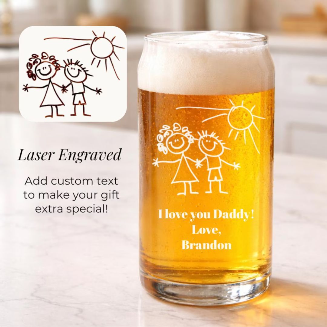 Kids Drawing Engraved Glass