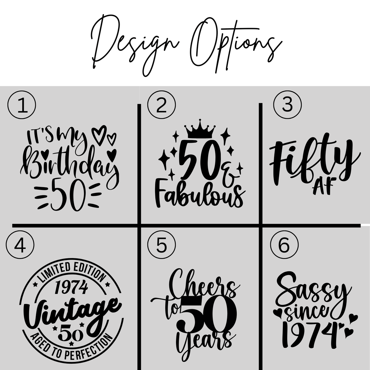 Personalized Timeless 50th Chic Sipper for her, Customized Gifts for Women by Groovy Girl Gifts