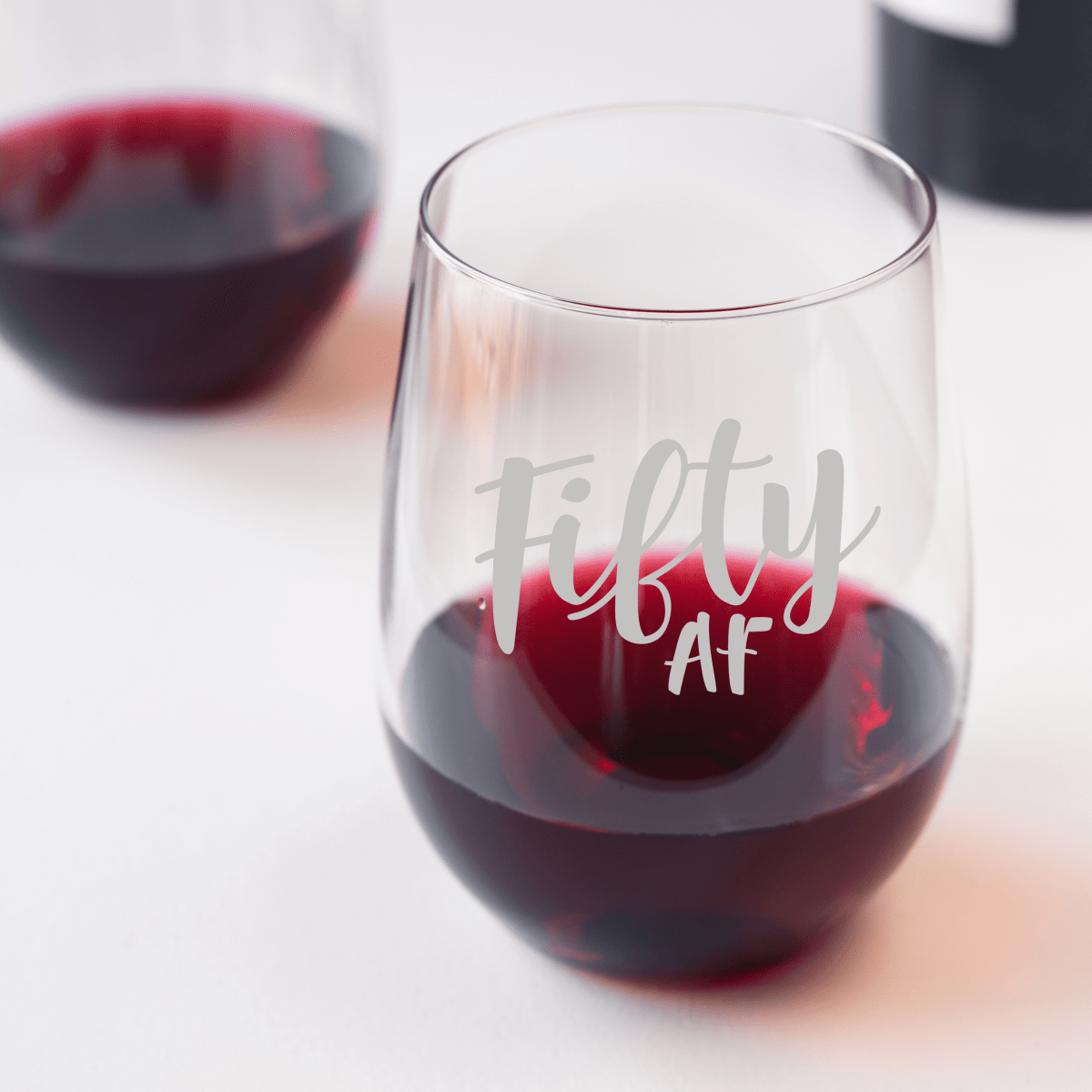 Personalized 50th Golden Vintage Wine Glass for her, Customized Gifts for Women by Groovy Girl Gifts