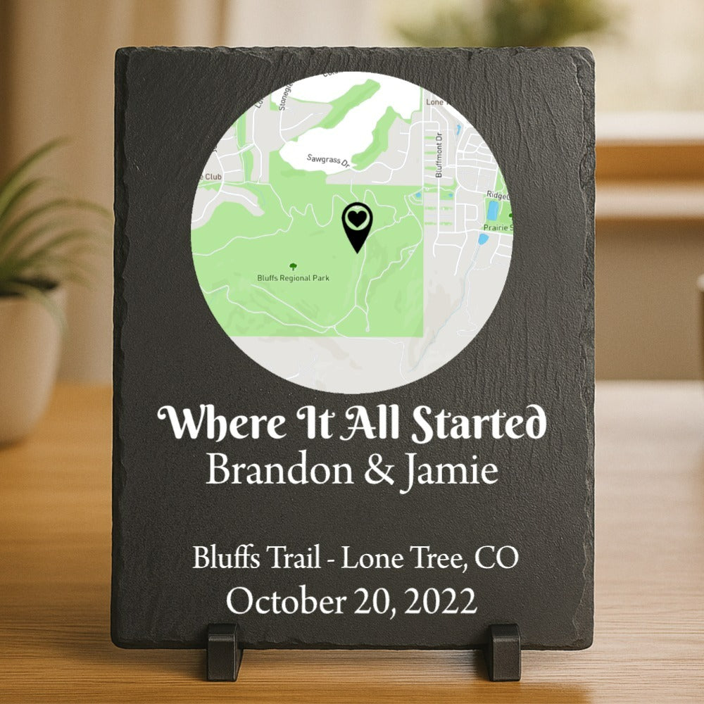 Where We Met Slate Map