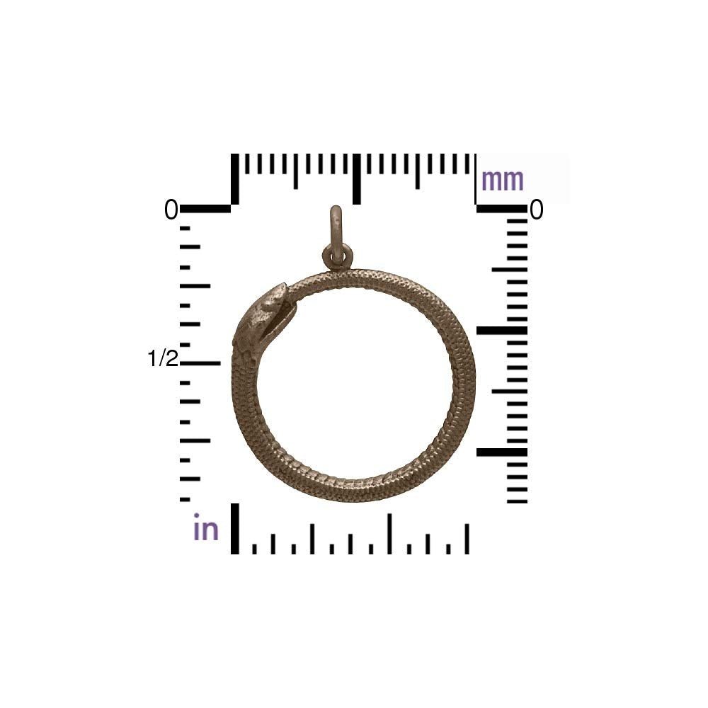 Personalized Two Cups Ouroboros Snake Pendant Necklace • Solid Bronze Charm • 14k Gold Filled Adjustable Chain Necklace • Infinity Endless Cycles Rebirth Fertility Symbol for her, Customized Gifts for Women by Groovy Girl Gifts