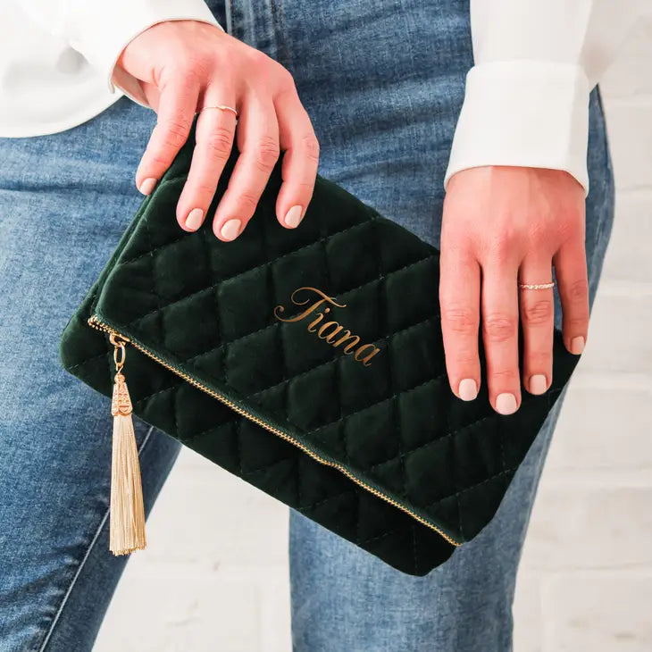 Elegant Personalized Velvet Clutch