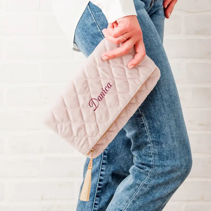 Elegant Personalized Velvet Clutch