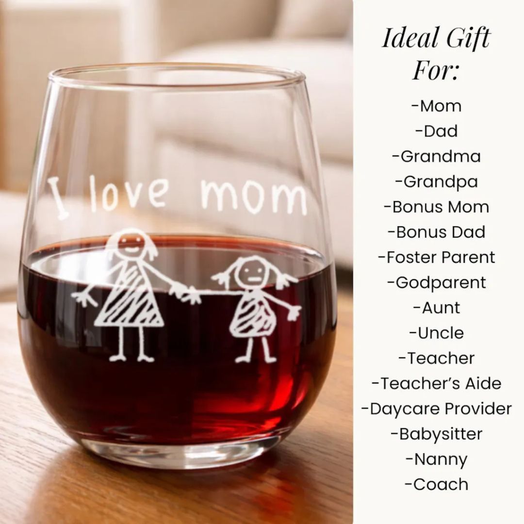 Kids Drawing Engraved Glass