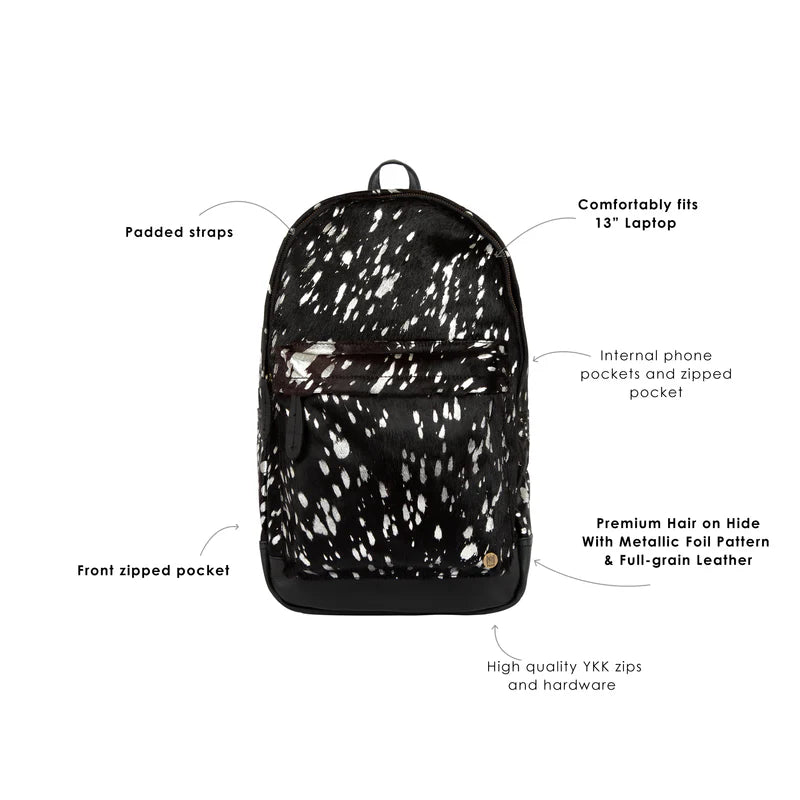Personalized Cowhide Luxe Leather Backpack for her, Customized Gifts for Women by Groovy Girl Gifts