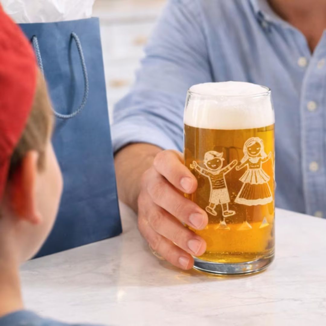Kids Drawing Engraved Glass