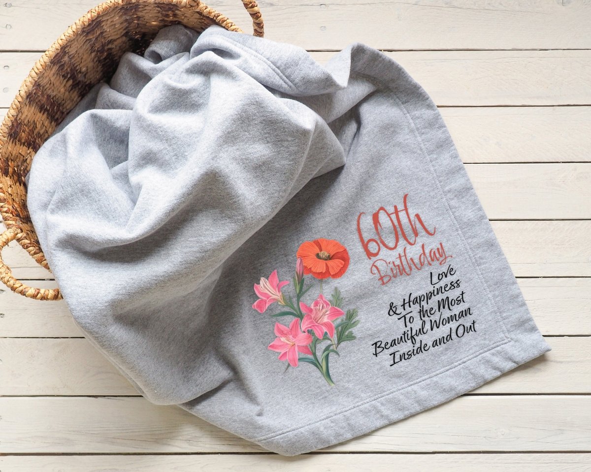 Personalized Blossoms of Love Birthday Blanket for her, Customized Gifts for Women by Groovy Girl Gifts