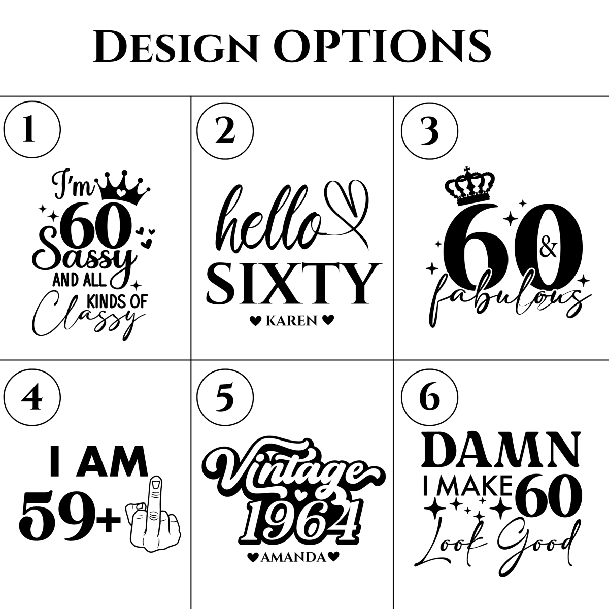 Personalized Fun 60th Birthday Tumbler for her, Customized Gifts for Women by Groovy Girl Gifts