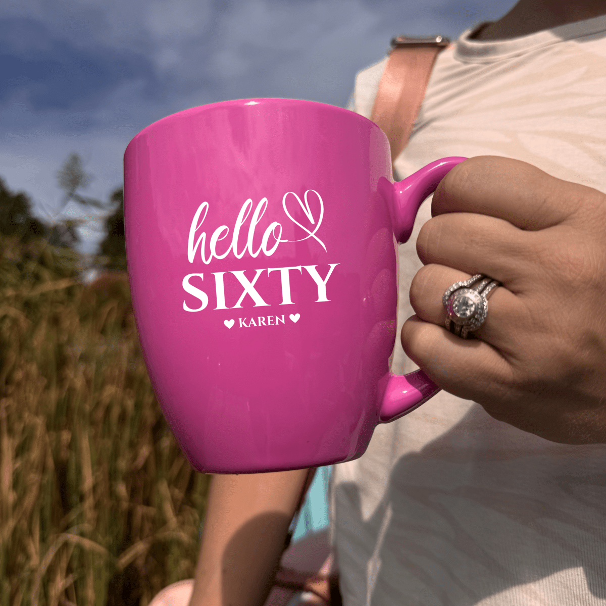 Personalized Sippin’ Through Sixty Mug for her, Customized Gifts for Women by Groovy Girl Gifts