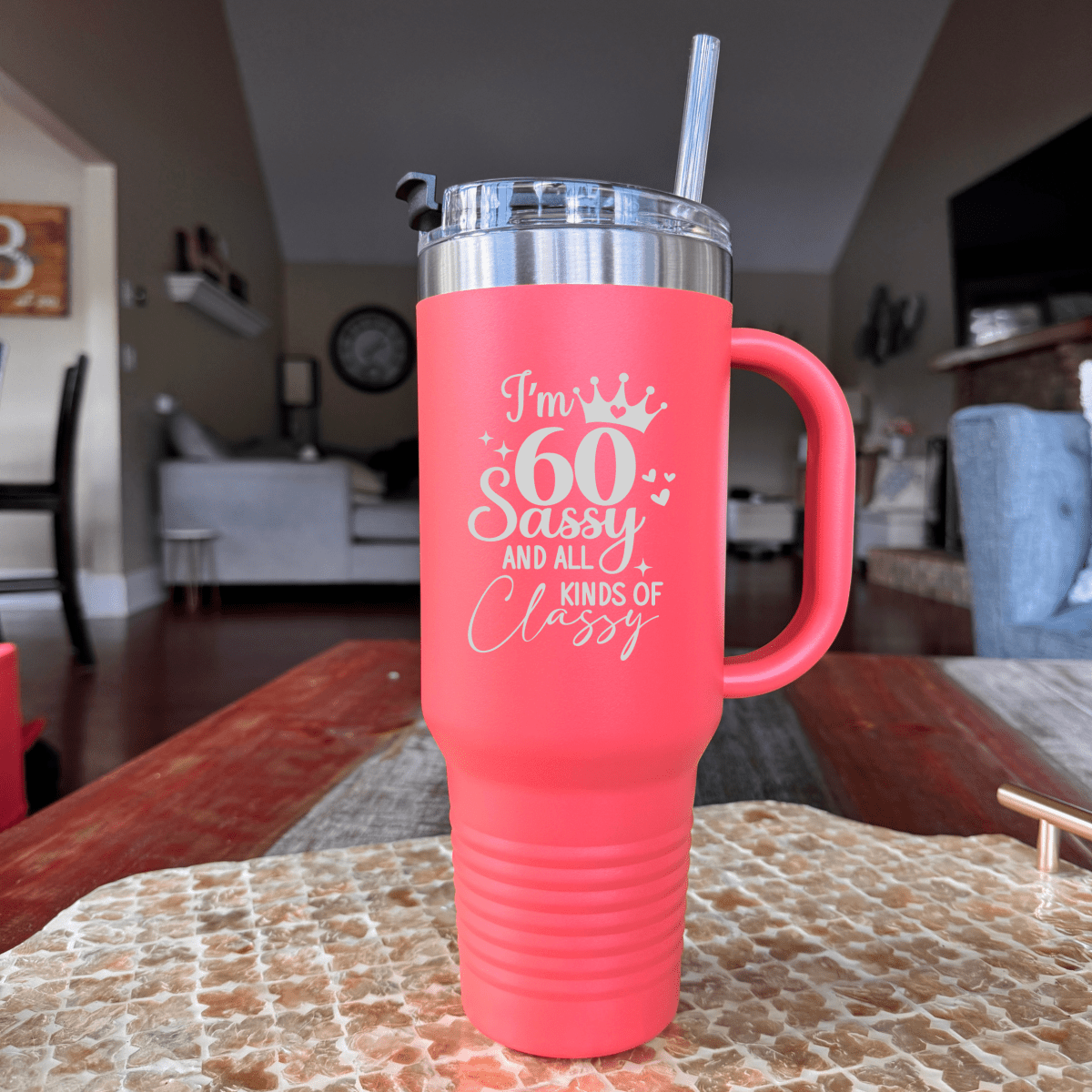 Personalized Fun 60th Birthday Tumbler for her, Customized Gifts for Women by Groovy Girl Gifts