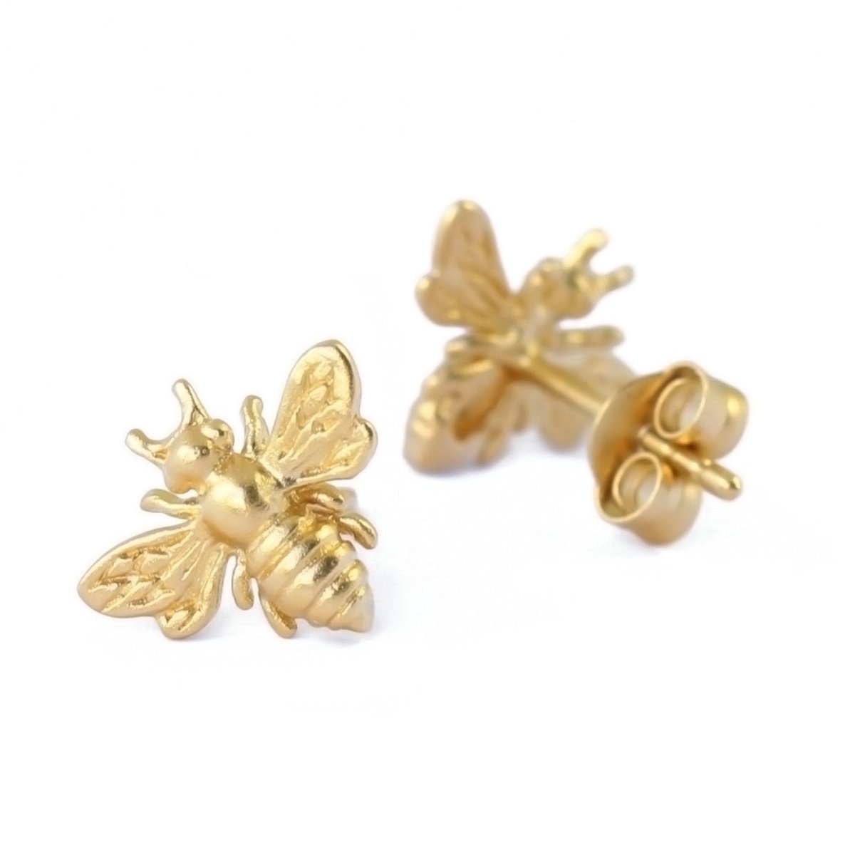 Personalized 24k Gold Honeybee Studs for her, Customized Gifts for Women by Groovy Girl Gifts