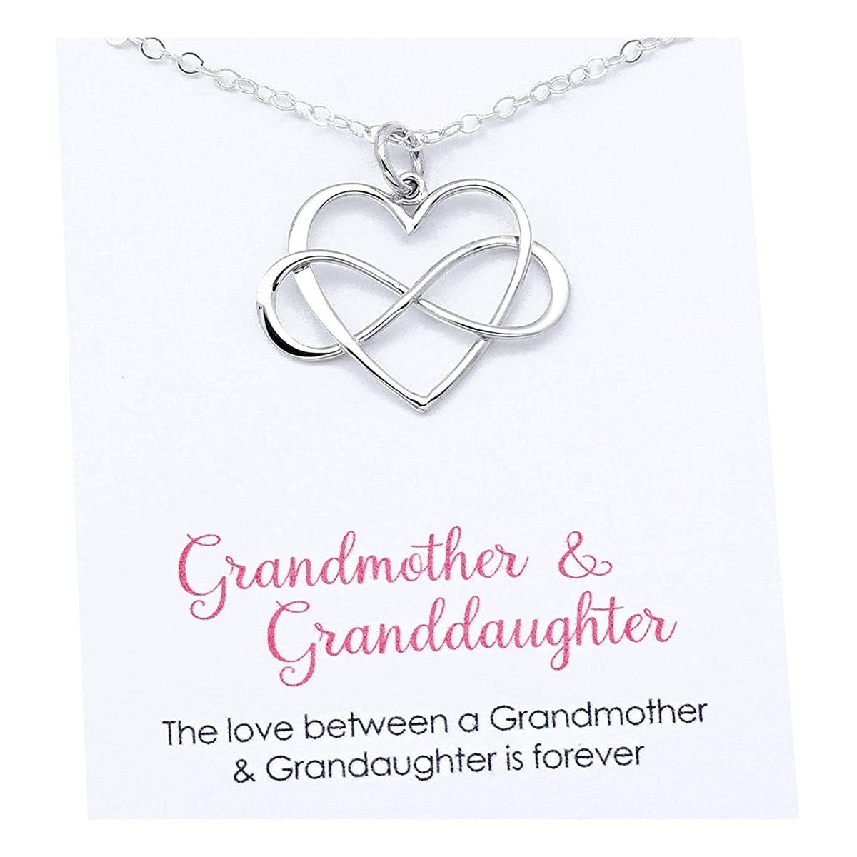 Grandmother &amp; Granddaughter Infinity Heart Necklace